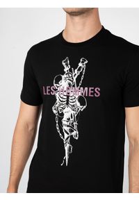 Les Hommes T-Shirt "Skeleton" | LBT1025700P | Mężczyzna | Czarny. Okazja: na co dzień. Kolor: czarny. Materiał: elastan, bawełna. Wzór: nadruk. Styl: casual #4