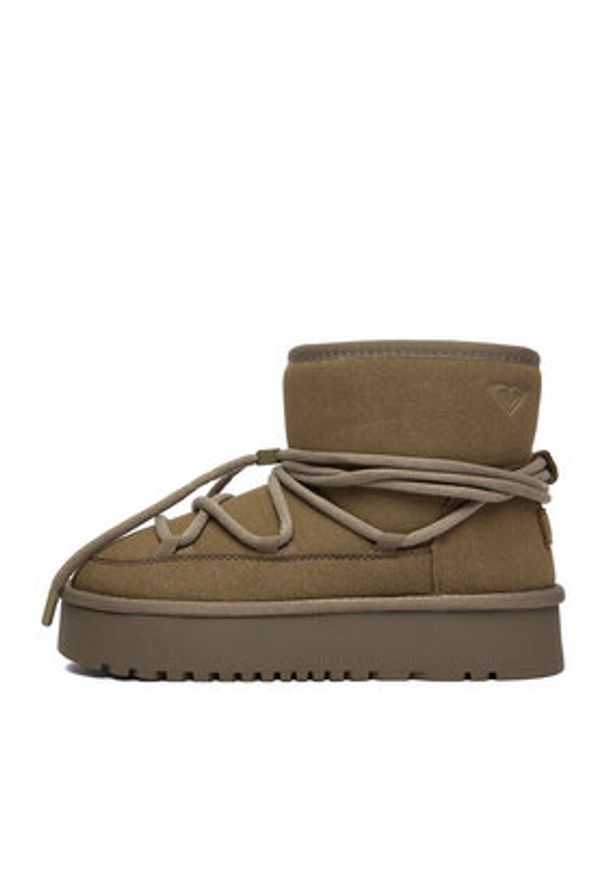 Roxy Śniegowce CEO-HDR2503-3 Khaki. Kolor: brązowy. Materiał: materiał