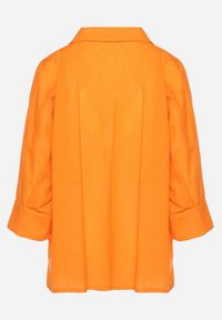 Born2be - Pomarańczowa Bawełniana Koszula o Kroju Nietoperza z Rękawami 3/4 Corallia. Kolor: pomarańczowy. Materiał: bawełna. Sezon: lato #3