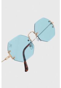 Jeepers Peepers okulary przeciwsłoneczne kolor złoty. Kolor: złoty. Wzór: geometria #3
