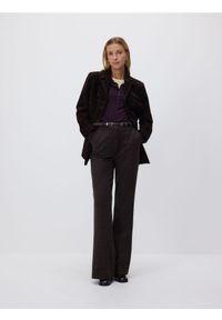 Reserved - Sweter z wełną - mahoniowy. Kolor: brązowy. Materiał: wełna