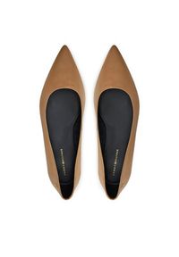 TOMMY HILFIGER - Tommy Hilfiger Baleriny Th Pointy Ballerina FW0FW08291 Khaki. Kolor: brązowy. Materiał: skóra #5