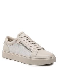 Calvin Klein Sneakersy Low Top Lace Up W/Zip Mono HM0HM01059 Beżowy. Kolor: beżowy. Materiał: skóra #3