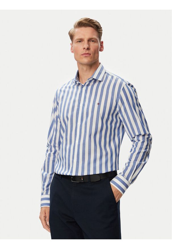 TOMMY HILFIGER - Tommy Hilfiger Koszula MW0MW43757 Niebieski Regular Fit. Kolor: niebieski. Materiał: bawełna