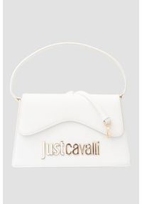 Just Cavalli - JUST CAVALLI Biała torebka Range B Metal Lettering. Kolor: biały. Materiał: skórzane #1