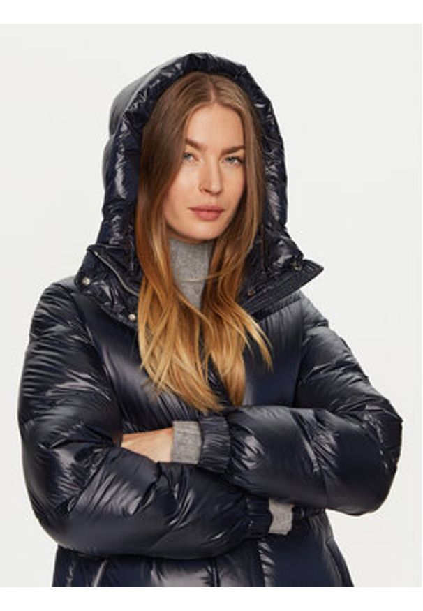 Woolrich Kurtka puchowa Aliquippa Long CFWWOU0926FRUT3085 Granatowy Regular Fit. Kolor: niebieski. Materiał: syntetyk