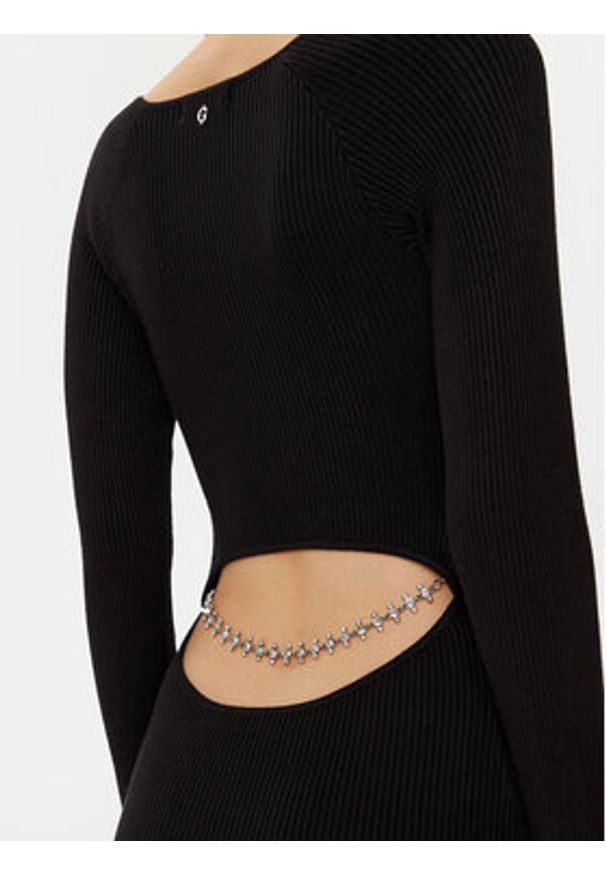 Guess Sukienka dzianinowa W5RK07 Z2YJ2 Czarny Regular Fit. Kolor: czarny. Materiał: wiskoza