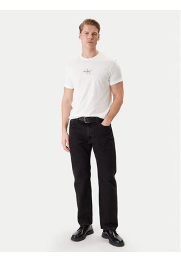 Calvin Klein Jeans T-Shirt LV04RB866G Biały Regular Fit. Kolor: biały. Materiał: bawełna