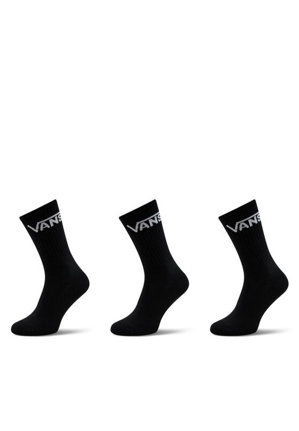 Vans Zestaw 3 par wysokich skarpet męskich Classic Crew VN000F0XBLK1 Czarny. Kolor: czarny. Materiał: materiał
