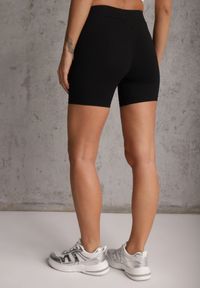 Renee - Czarne Gładkie Szorty Biker Shorts z Bawełny Retusea. Okazja: na spacer, na co dzień. Kolor: czarny. Materiał: bawełna. Długość: krótkie. Wzór: gładki. Styl: casual, sportowy #3