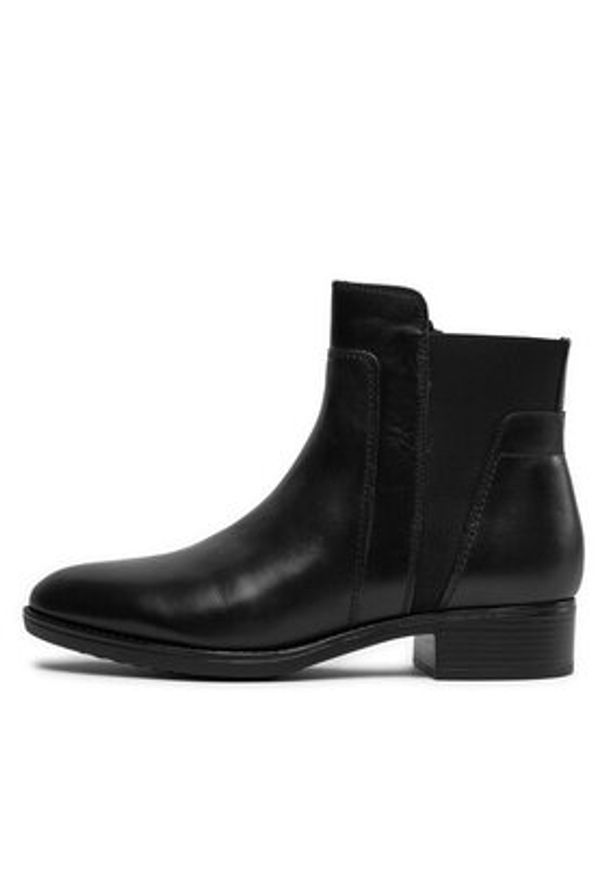Geox Botki D Felicity F D84G1F 00043 C9999 Czarny. Kolor: czarny. Materiał: skóra