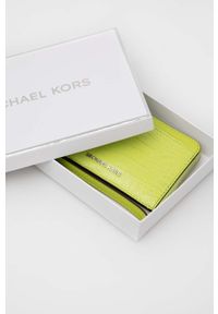 MICHAEL Michael Kors portfel skórzany damski kolor zielony. Kolor: zielony. Materiał: skóra #3