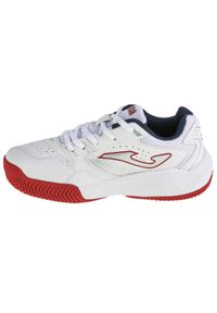 Buty do tenisa dziecięce Joma Master 1000 JR amortyzowane z oddychającą cholewką. Kolor: biały, czerwony, wielokolorowy, niebieski. Szerokość cholewki: normalna. Sport: tenis