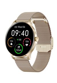 GARETT - Smartwatch Garett Classy złoty stalowy. Rodzaj zegarka: smartwatch. Kolor: złoty, wielokolorowy, szary. Styl: sportowy, casual, elegancki