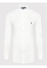 Polo Ralph Lauren Koszula 710829443002 Biały Slim Fit. Typ kołnierza: polo. Kolor: biały. Materiał: len #3