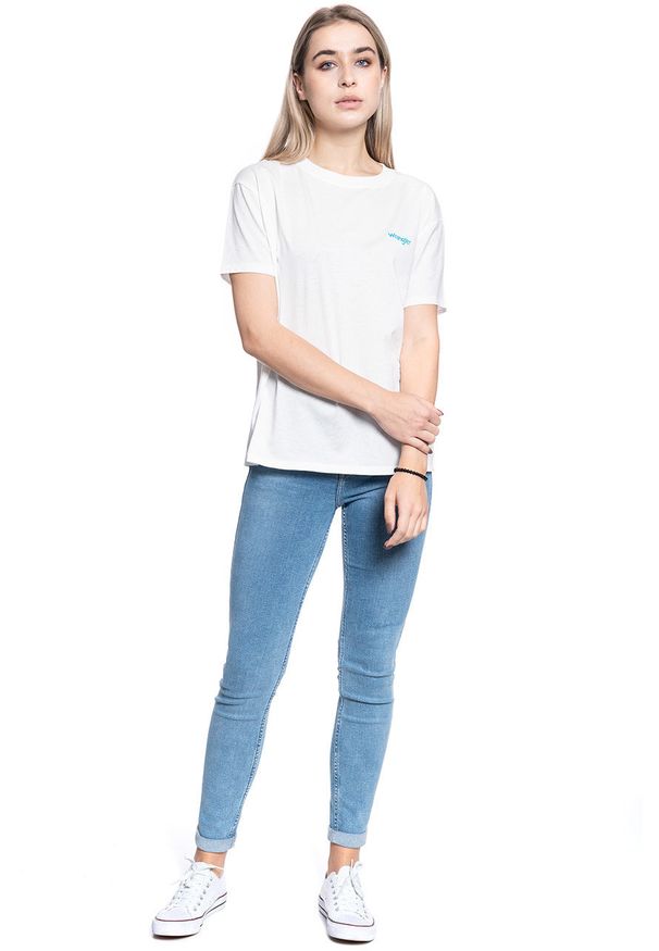 Wrangler - T-SHIRT DAMSKI WRANGLER BOYFRIEND TEE OFF WHITE W7Q2GH737 112132081