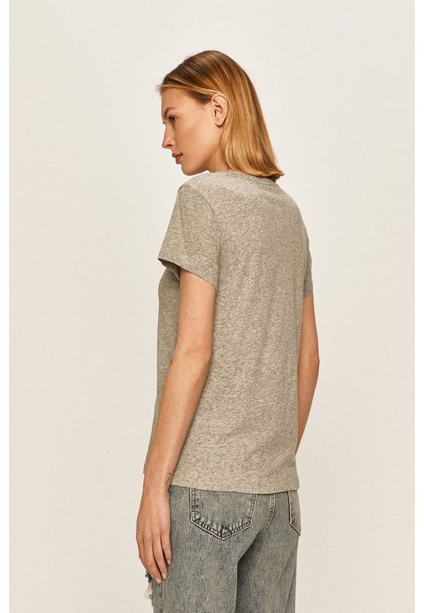 Levi's® - Levi's - Top. Okazja: na co dzień, na spotkanie biznesowe. Kolor: szary. Materiał: dzianina. Wzór: nadruk. Styl: biznesowy, casual