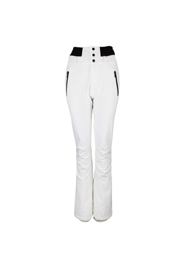 PEAK MOUNTAIN - Damskie spodnie narciarskie softshell Peak Mountain Adora. Kolor: biały. Materiał: softshell. Sezon: zima. Sport: narciarstwo