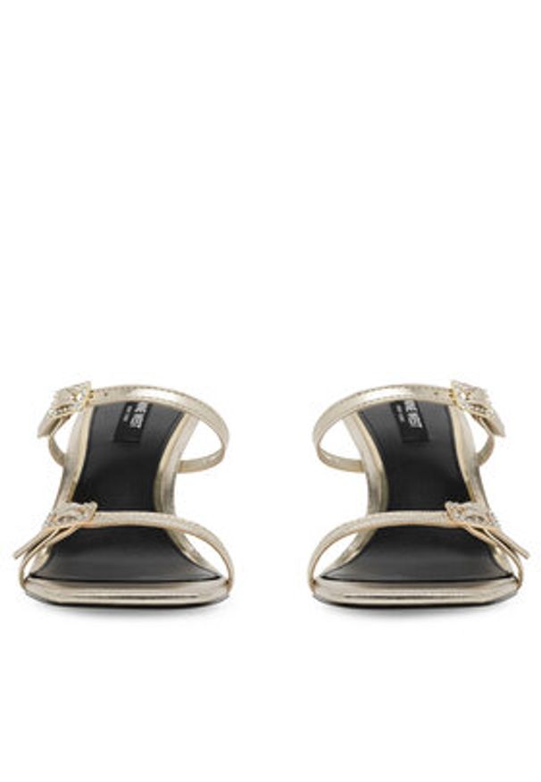 Nine West Klapki ZL23005-1CC Złoty. Kolor: złoty. Materiał: skóra