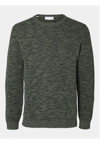 Selected Homme Sweter 16059390 Zielony Regular Fit. Kolor: zielony. Materiał: bawełna