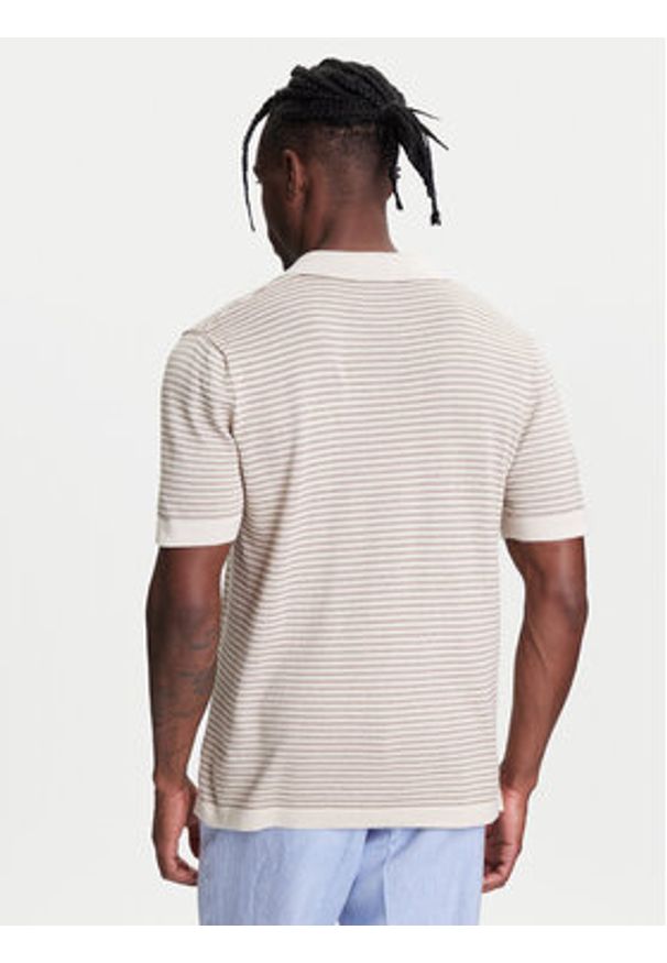 United Colors of Benetton - United Colors Of Benetton Polo 1094K301J Beżowy Regular Fit. Typ kołnierza: polo. Kolor: beżowy. Materiał: bawełna