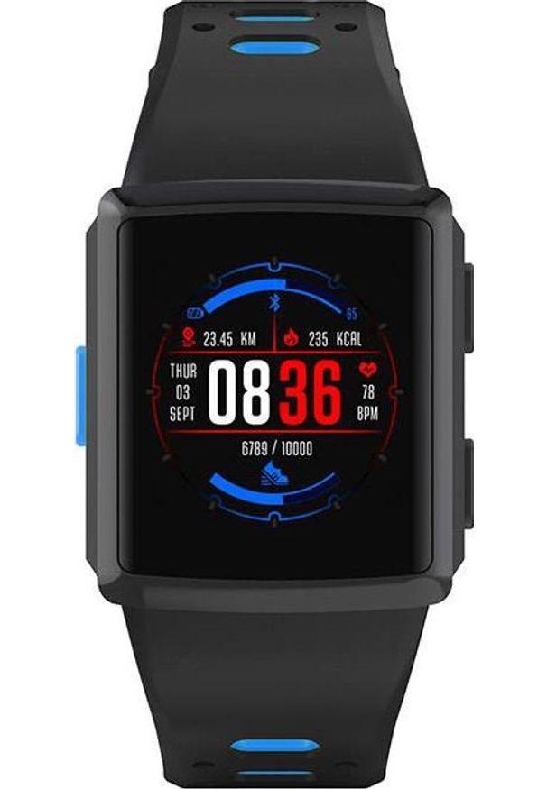 Smartwatch Pacific ZY646C Czarno-niebieski. Rodzaj zegarka: smartwatch. Kolor: niebieski, wielokolorowy, czarny