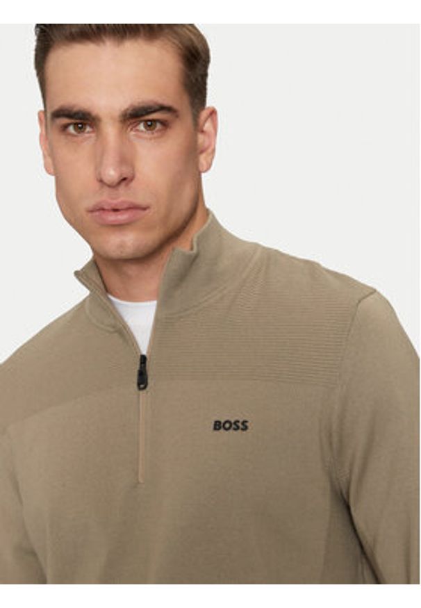 BOSS Sweter Momentum-X_QZ 50498560 Beżowy Regular Fit. Kolor: beżowy. Materiał: syntetyk