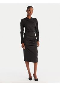 ACCESS FASHION Sukienka koktajlowa 54-3040-225 Czarny Slim Fit. Kolor: czarny. Materiał: syntetyk. Styl: wizytowy