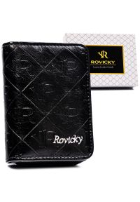 ROVICKY - Portfel damski Rovicky RPX-33-PMT czarny. Kolor: czarny. Wzór: aplikacja