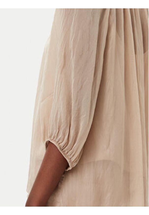 ViCOLO Bluzka TD0020 Beżowy Loose Fit. Kolor: beżowy. Materiał: jedwab, wiskoza