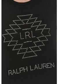 Lauren Ralph Lauren T-shirt damski kolor czarny. Okazja: na co dzień. Kolor: czarny. Materiał: dzianina. Wzór: aplikacja. Styl: casual #5