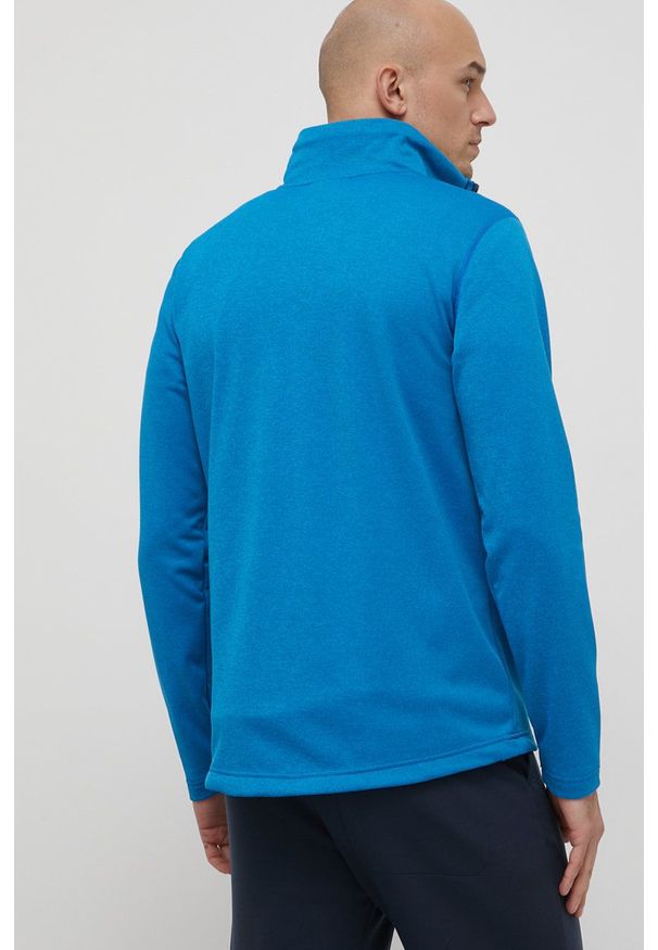 Jack Wolfskin bluza sportowa Horizon męska gładka. Kolor: niebieski. Materiał: polar, materiał, skóra. Wzór: gładki. Styl: sportowy