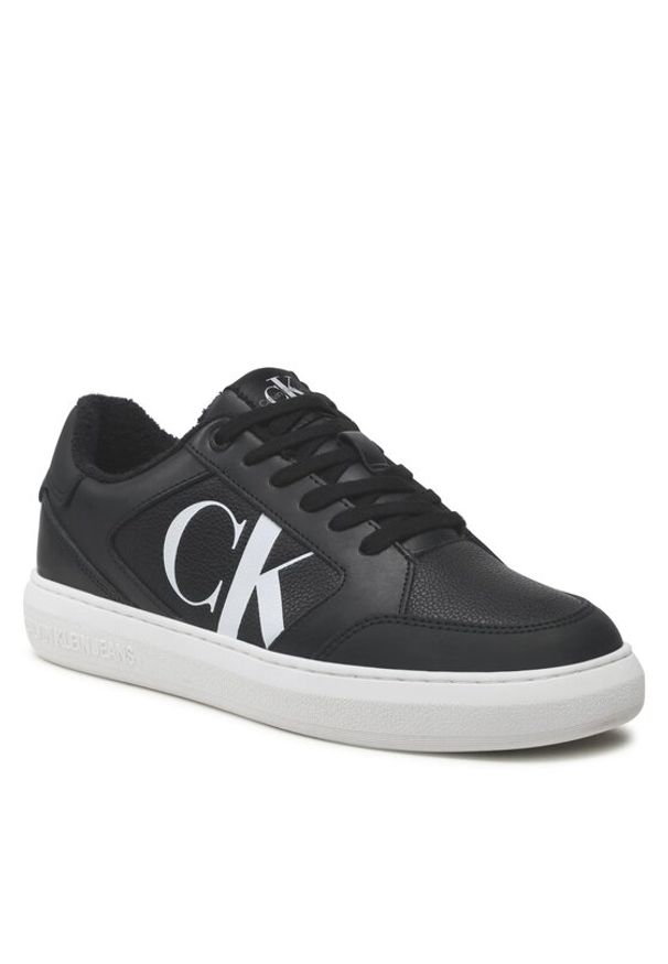 Calvin Klein Jeans Sneakersy Casual Cupsole Lth-Pu Mono YM0YM00573 Czarny. Okazja: na co dzień. Kolor: czarny. Materiał: skóra