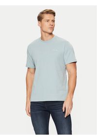 Calvin Klein T-Shirt Micro Logo Interlock T-Shirt K10K109894 Błękitny Regular Fit. Kolor: niebieski. Materiał: bawełna