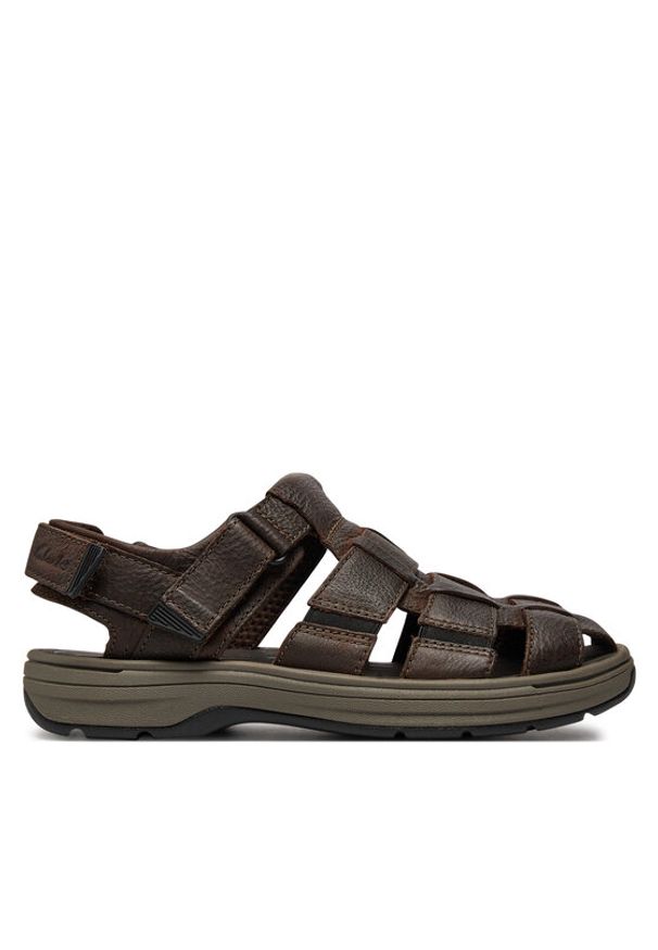 Clarks Sandały Saltway Cove 26176900 Brązowy. Kolor: brązowy. Materiał: skóra