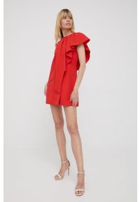 Sisley sukienka kolor czerwony mini prosta. Okazja: na co dzień. Kolor: czerwony. Typ sukienki: proste. Styl: casual. Długość: mini