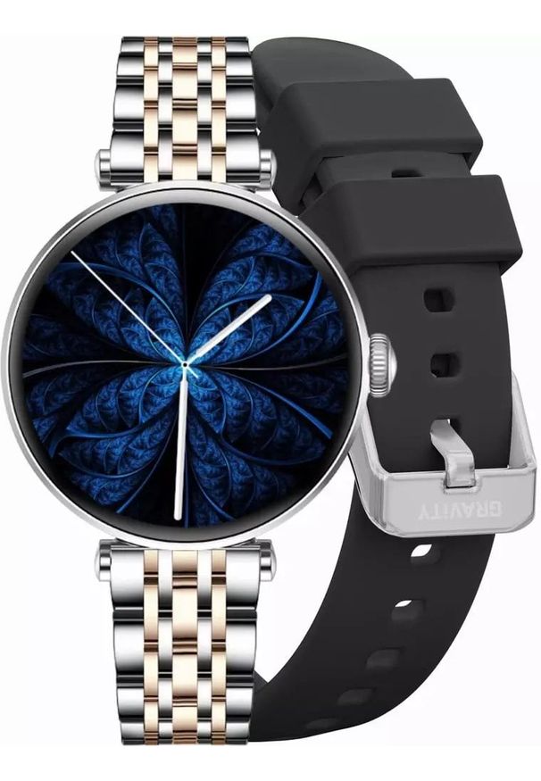 Smartwatch Gravity Smartwatch Srebrno-różowe złoto czarne 2 Paski GT26-5. Rodzaj zegarka: smartwatch. Kolor: złoty, wielokolorowy, różowy, czarny, srebrny