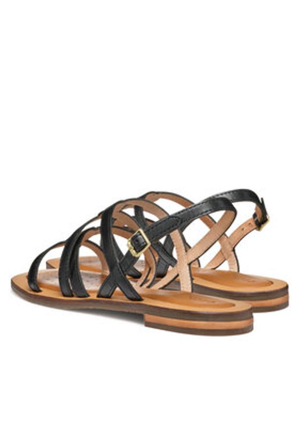 Geox Sandały D Sozy Qc D55YFA 0001J C9999 Czarny. Kolor: czarny. Materiał: skóra