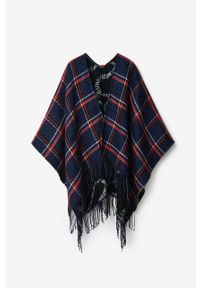 Desigual poncho dwustronne kolor czarny. Kolor: czarny. Materiał: dzianina #3