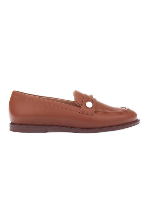 Marco Shoes Loafersy mokasyny skórzane brązowe. Kolor: brązowy. Materiał: skóra