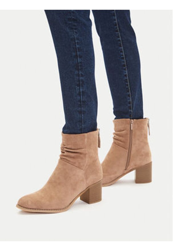 Jenny - JENNY Botki CEO-MARTINA WS14438-22 Beżowy. Kolor: beżowy. Materiał: materiał