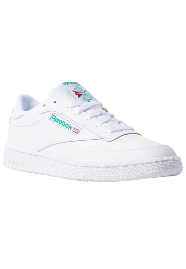 Buty do chodzenia męskie Reebok Club C White. Zapięcie: sznurówki. Kolor: biały, zielony, wielokolorowy. Materiał: skóra, syntetyk, tkanina, materiał. Szerokość cholewki: normalna. Model: Reebok Club. Sport: turystyka piesza