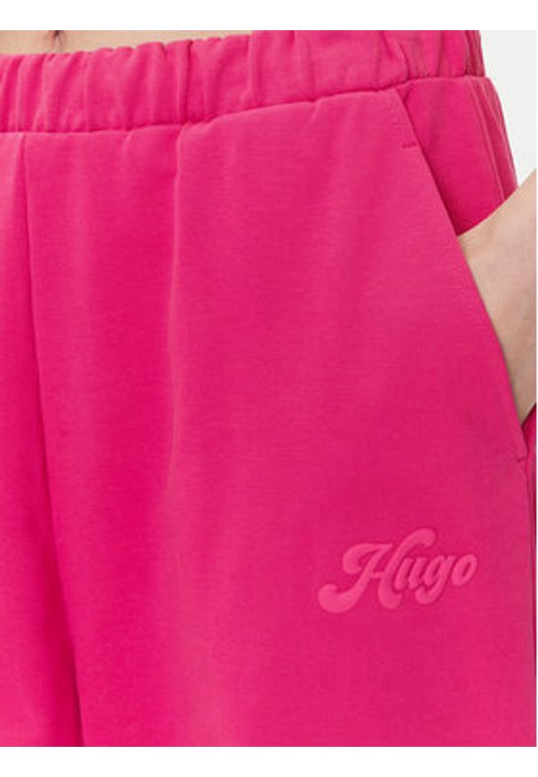 Hugo - HUGO Spodnie dresowe Nasuede_4 50541179 Różowy Relaxed Fit. Kolor: różowy. Materiał: bawełna