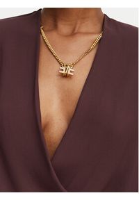 Elisabetta Franchi Body CB-007-62E2-V420 Brązowy ciemny Regular Fit. Kolor: brązowy. Materiał: wiskoza #3