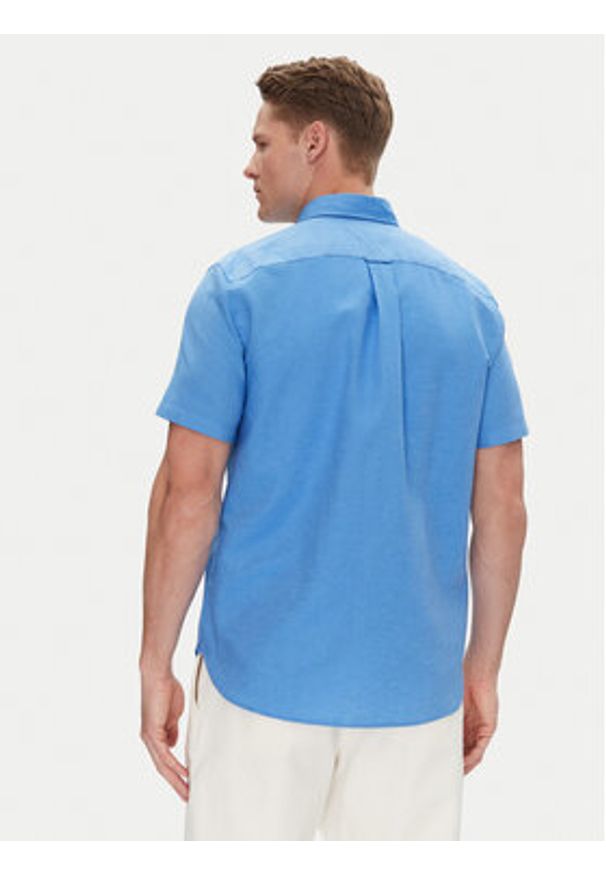 TOMMY HILFIGER - Tommy Hilfiger Koszula MW0MW40703 Niebieski Regular Fit. Kolor: niebieski. Materiał: len, bawełna