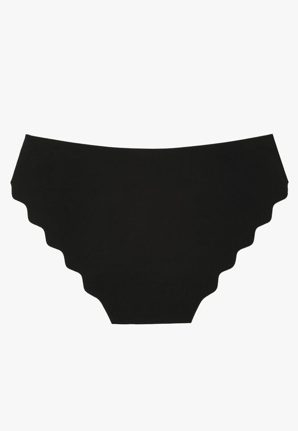 Born2be - Czarne Bezszwowe Majtki Typu Figi Dolinella. Kolor: czarny. Materiał: jeans