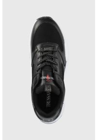 Trussardi Jeans - Trussardi buty kolor czarny. Nosek buta: okrągły. Zapięcie: sznurówki. Kolor: czarny. Materiał: guma