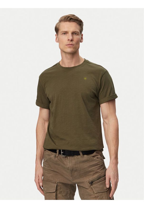 G-Star RAW - G-Star Raw T-Shirt Lash Back D26043-C372 Zielony Relaxed Fit. Kolor: zielony. Materiał: bawełna