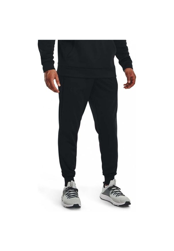Spodnie męskie Under Armour Armour Fleece Joggers. Kolor: czarny. Materiał: dresówka. Sport: fitness