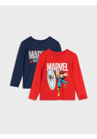 Sinsay - Koszulki z długimi rękawami 2 pack Marvel - wielobarwny. Długość rękawa: długi rękaw. Długość: długie. Wzór: motyw z bajki